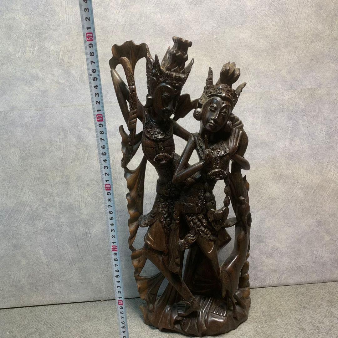 K194 木彫り 彫刻 伝統工芸品 置物 バリ島