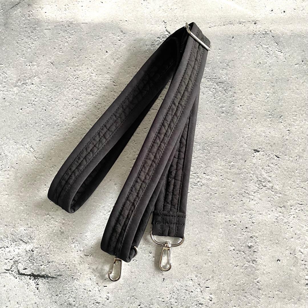 フレアフリル付きトートバッグ（S）　2way ヌビバッグ　ショルダー紐付　BK