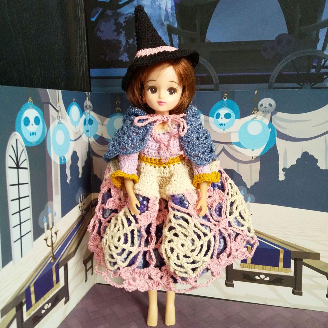 64 ★ハロウィンパーティー★ リカちゃん服 リカちゃんのハンドメイド服 レース