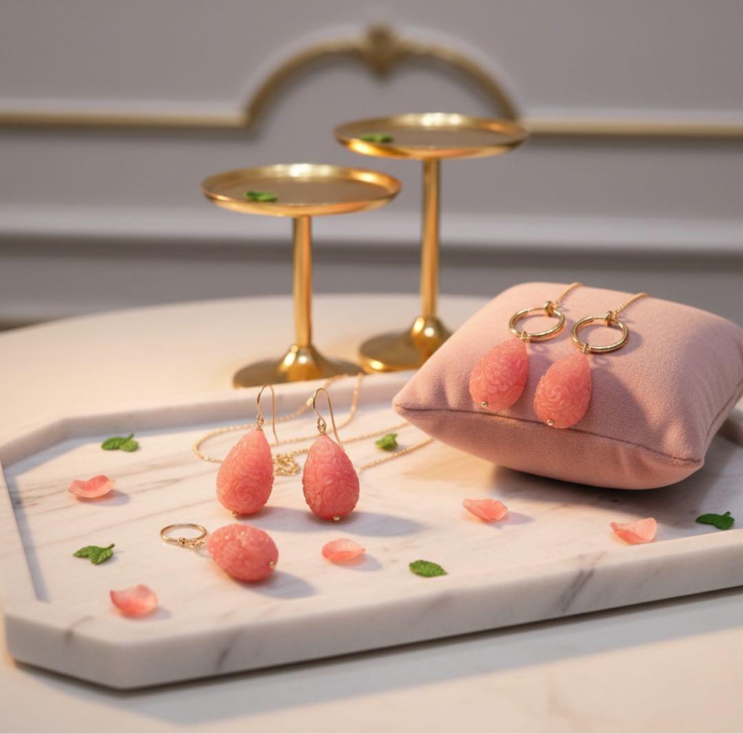 【TOMO】＊SALE＊彫刻ドロップシェル大粒ピアス