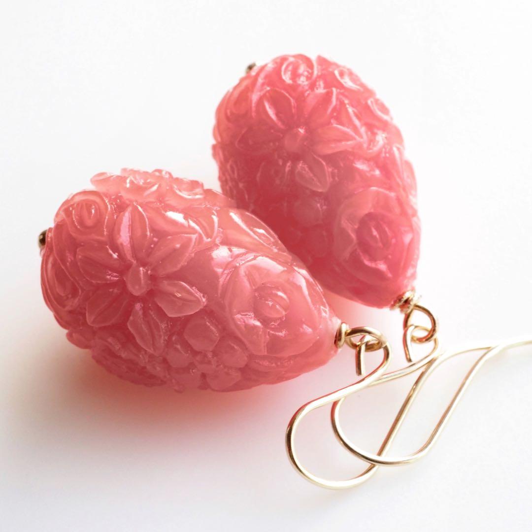 【TOMO】＊SALE＊彫刻ドロップシェル大粒ピアス