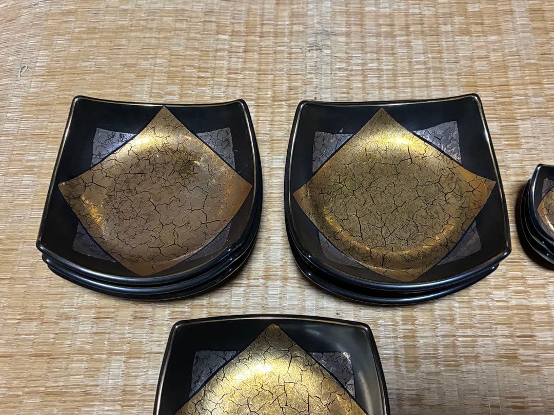 正倉院 瑞鳥 四角皿 七枚 と 四角小皿 七枚 まとめて