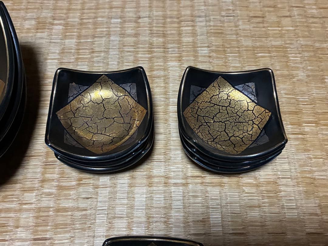 正倉院 瑞鳥 四角皿 七枚 と 四角小皿 七枚 まとめて