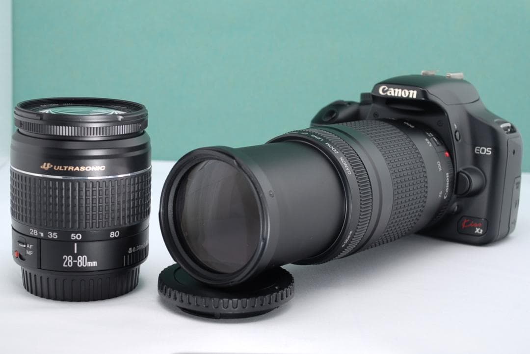 ☘️カメラデビューに✨️ Canon Kiss X2 ダブルレンズ 一眼レフ