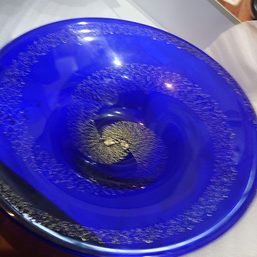 津軽びいどろ　水盤　花器　池坊 大皿　ガラス　クリスタル