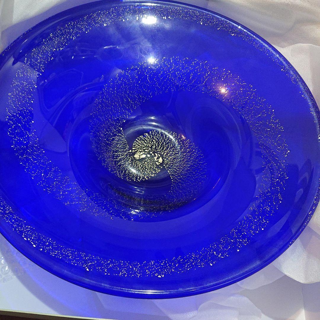 津軽びいどろ　水盤　花器　池坊 大皿　ガラス　クリスタル
