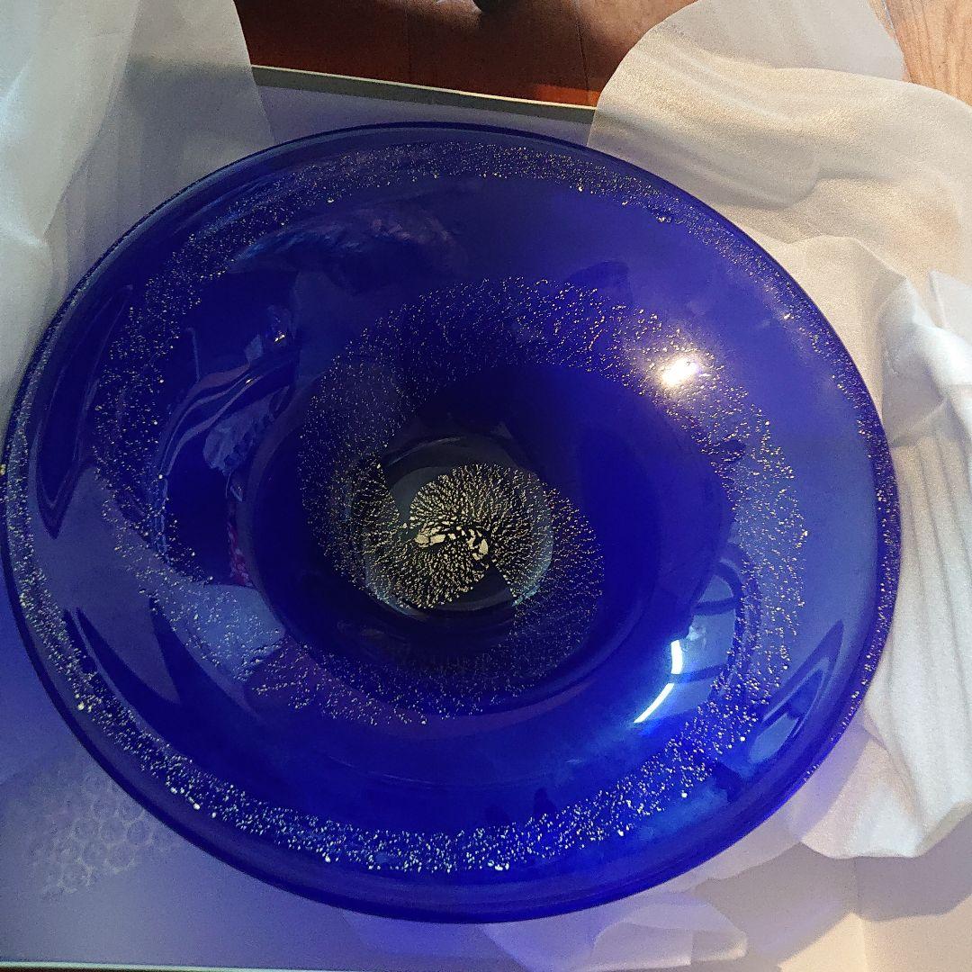 津軽びいどろ　水盤　花器　池坊 大皿　ガラス　クリスタル