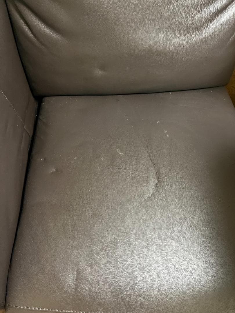 ダークブラウン 合成皮革 2人掛けソファ　ニトリ　Nストラス　2モーター