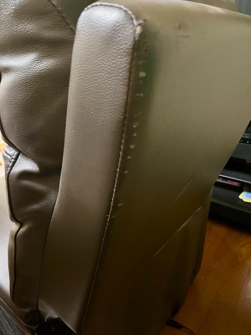 ダークブラウン 合成皮革 2人掛けソファ　ニトリ　Nストラス　2モーター