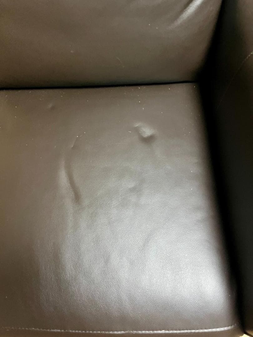 ダークブラウン 合成皮革 2人掛けソファ　ニトリ　Nストラス　2モーター