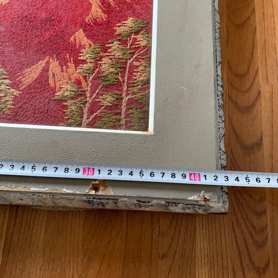 赤富士　額　刺繍