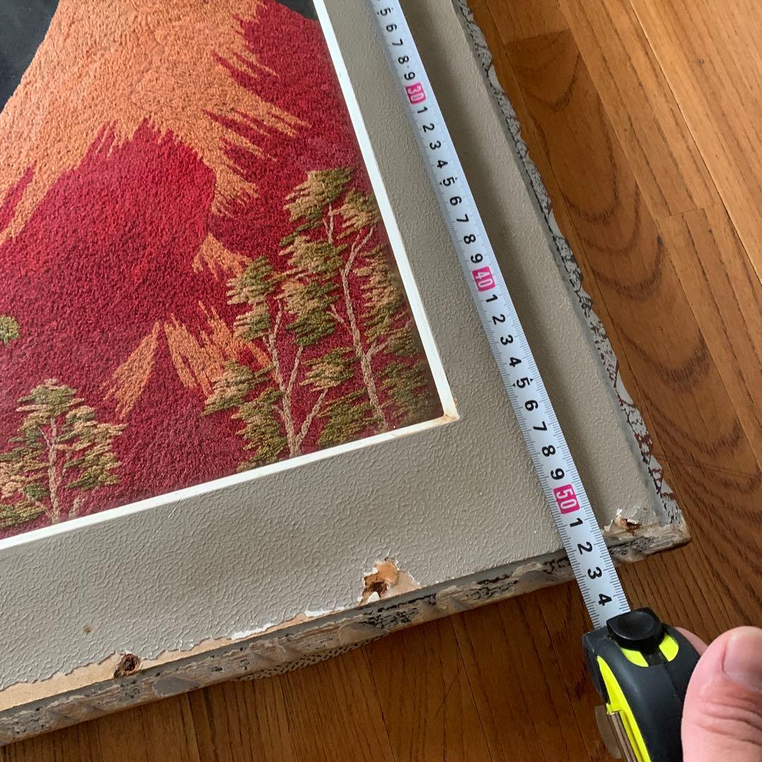 赤富士　額　刺繍