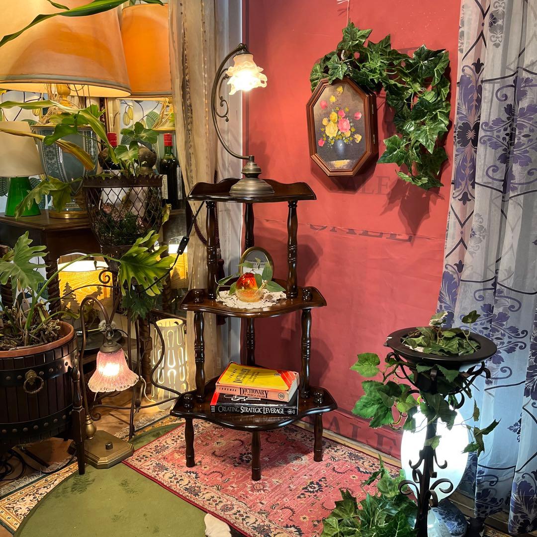 Sale スピンドルポスト　アンティーク調 飾り棚 ラック 木製 昭和レトロ