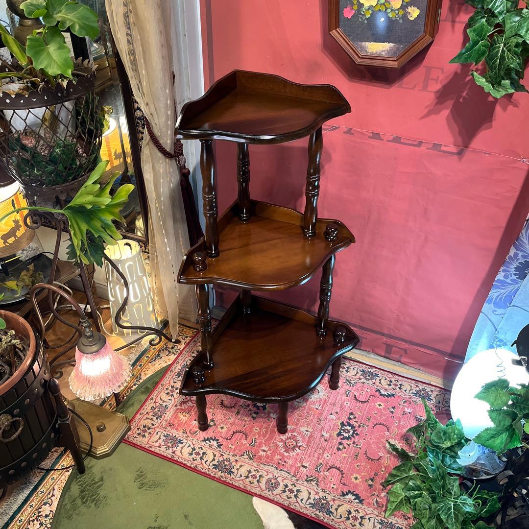 Sale スピンドルポスト　アンティーク調 飾り棚 ラック 木製 昭和レトロ