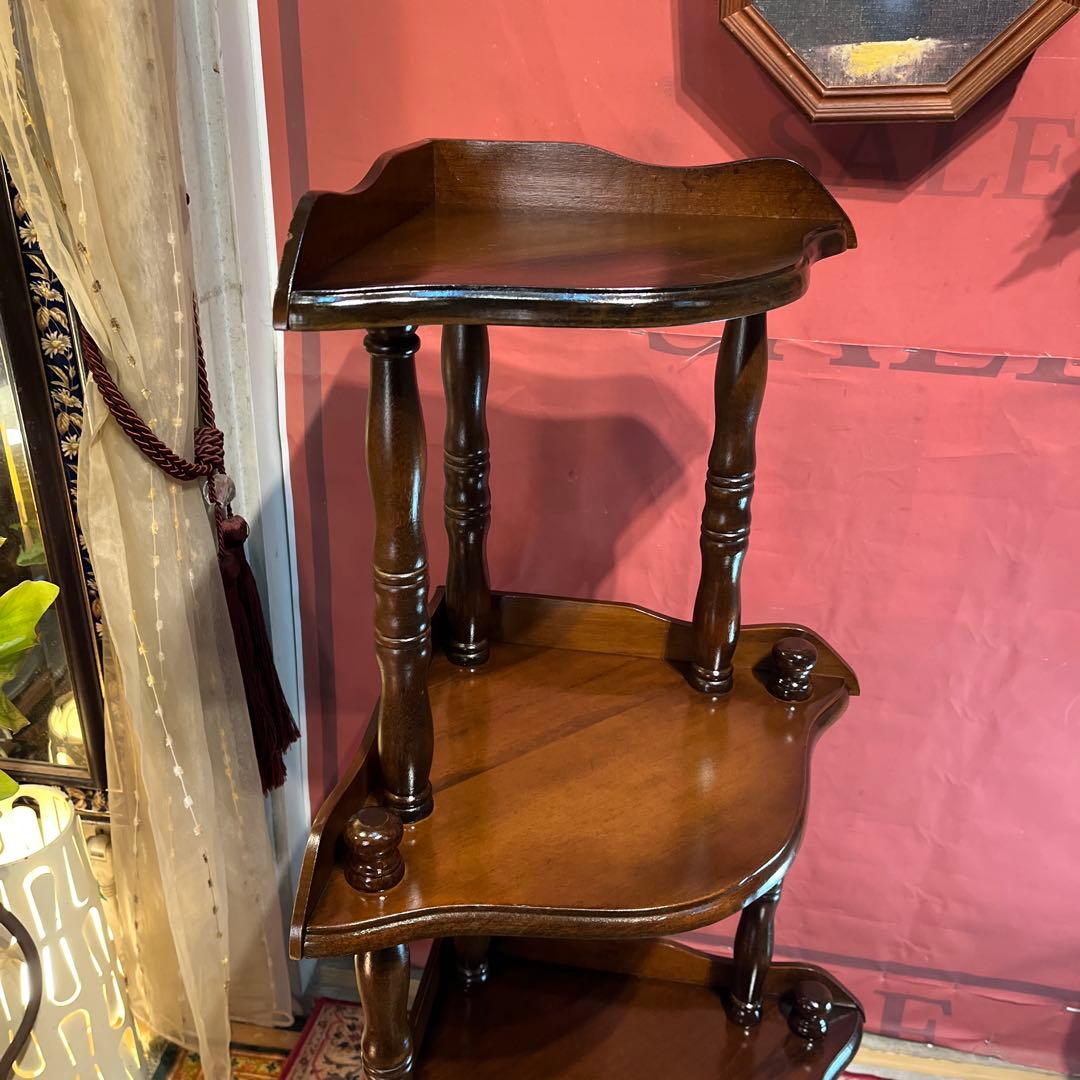 Sale スピンドルポスト　アンティーク調 飾り棚 ラック 木製 昭和レトロ