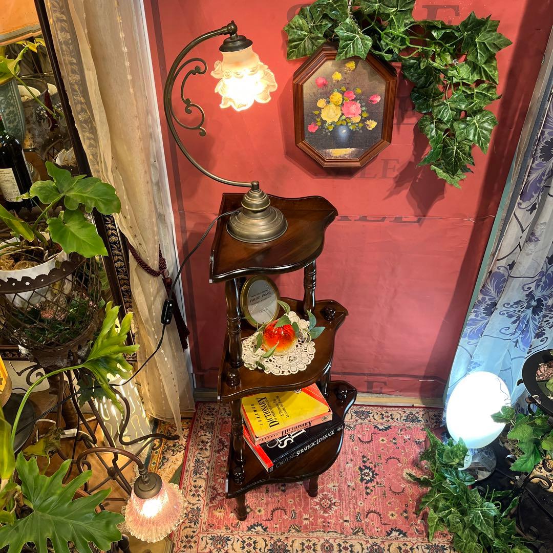 Sale スピンドルポスト　アンティーク調 飾り棚 ラック 木製 昭和レトロ