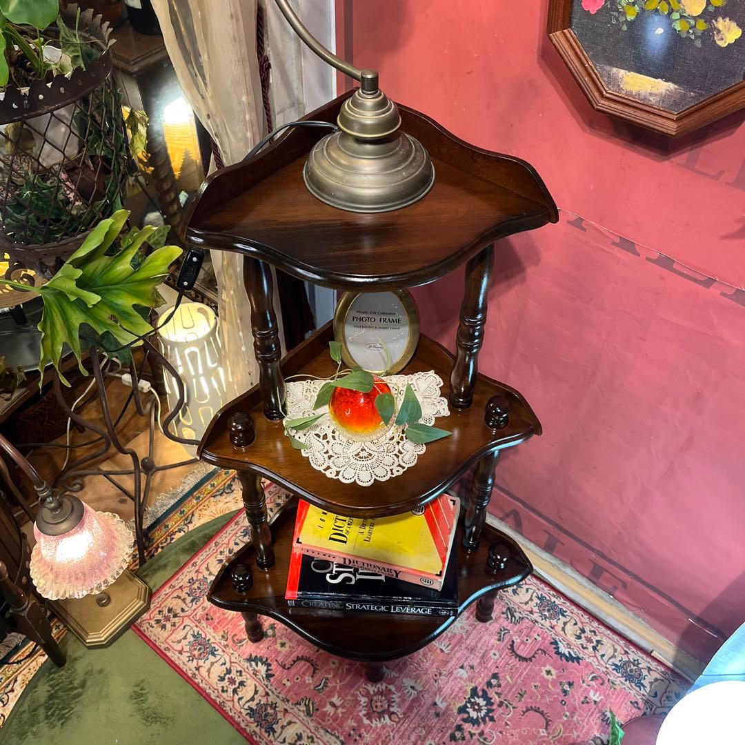 Sale スピンドルポスト　アンティーク調 飾り棚 ラック 木製 昭和レトロ