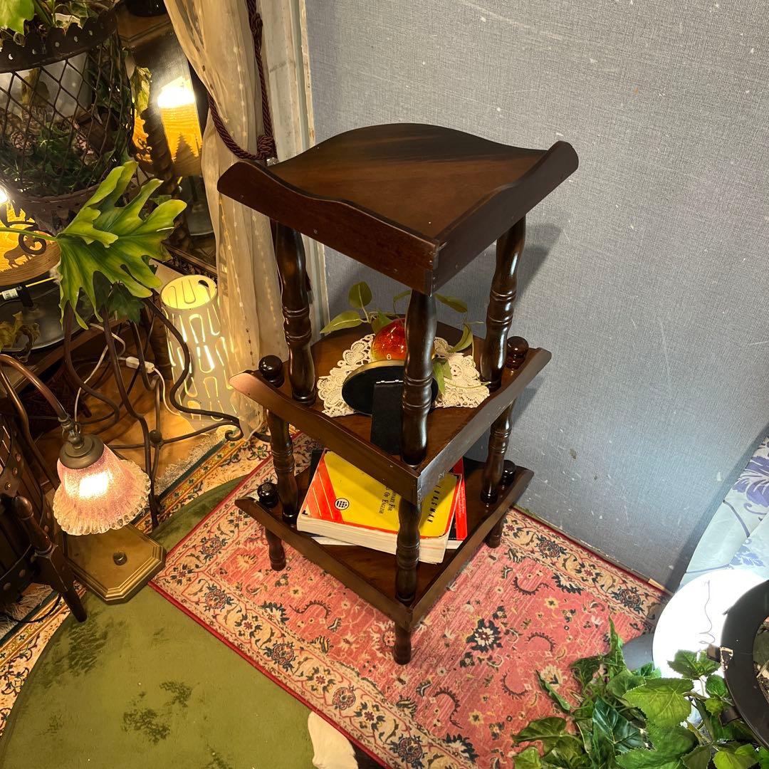 Sale スピンドルポスト　アンティーク調 飾り棚 ラック 木製 昭和レトロ