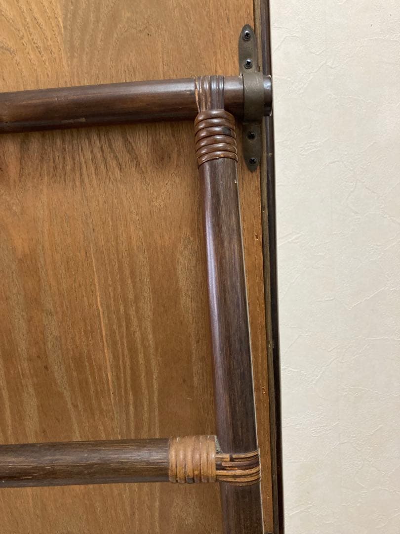 オールドラタンミラー/ヴィンテージ/姿見/スタンドミラー/大きめ/古道具