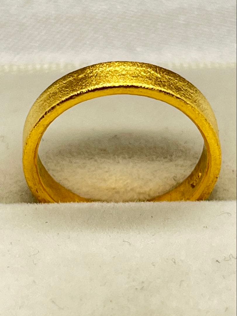 K24 純金 平打ちマットリング 艶消し加工5.0g 刻印あり ハンドメイド