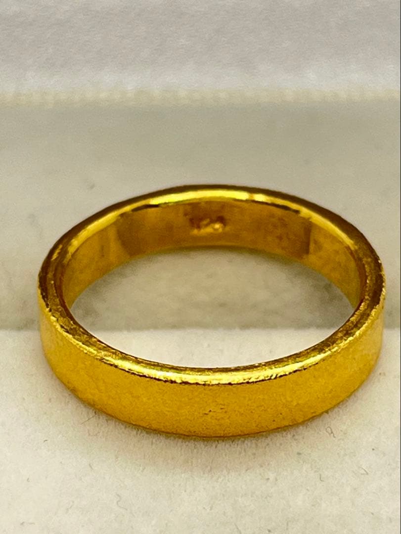 K24 純金 平打ちマットリング 艶消し加工5.0g 刻印あり ハンドメイド