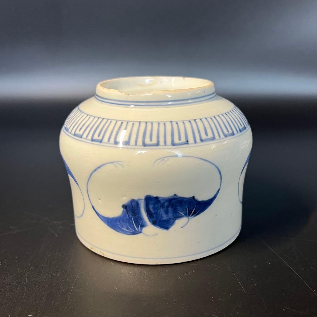 江戸後期 染付 蝙蝠文 抹茶碗形 吉祥文様 数寄者好み 珍品◎古美術庵々