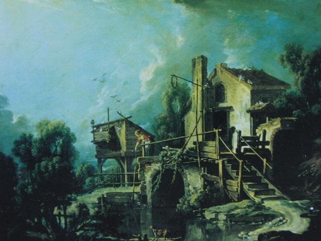 フランソワ ブーシェ、【鳩小屋，またはシャトラントンの水車小屋】