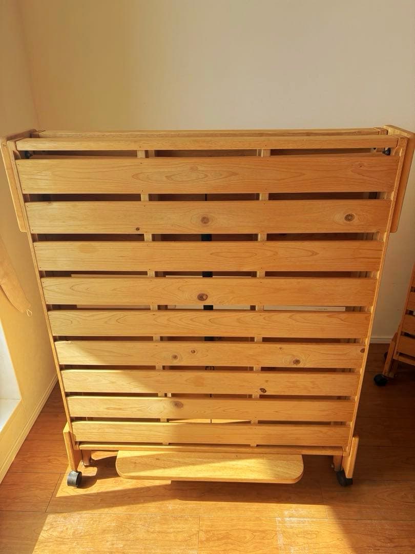 中居木工　折りたたみ　すのこベッド　2台セット　1台でのバラ売りも可