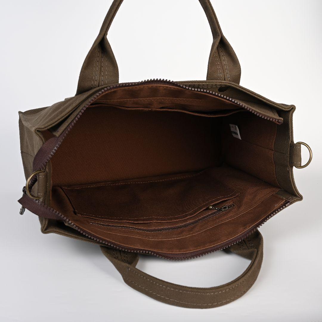 [COLOR日和]8号/11号×倉敷帆布×8番糸 スクエアトートバッグ特大