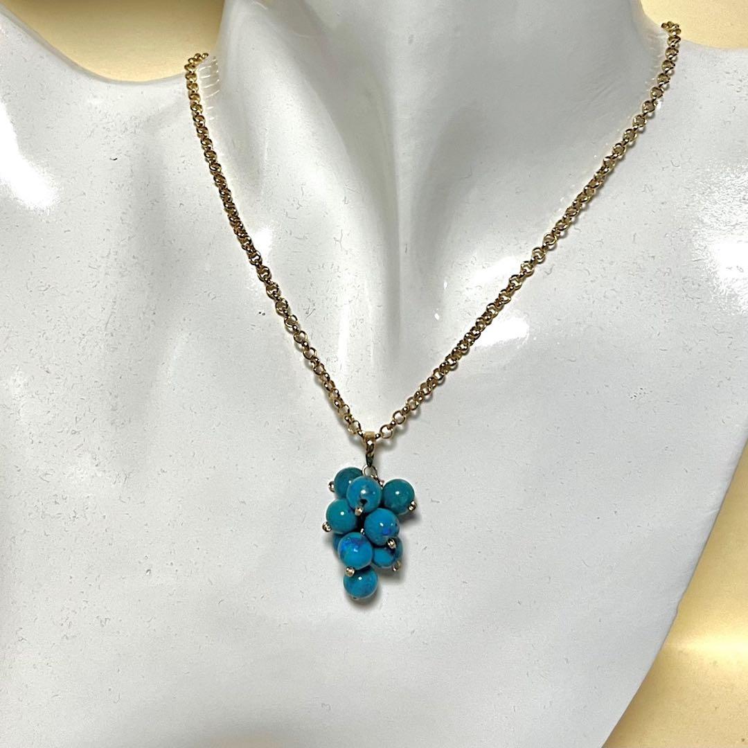 【Rtav】特価 K18 ターコイズ フラワーバンチタイプ ペンダントトップ