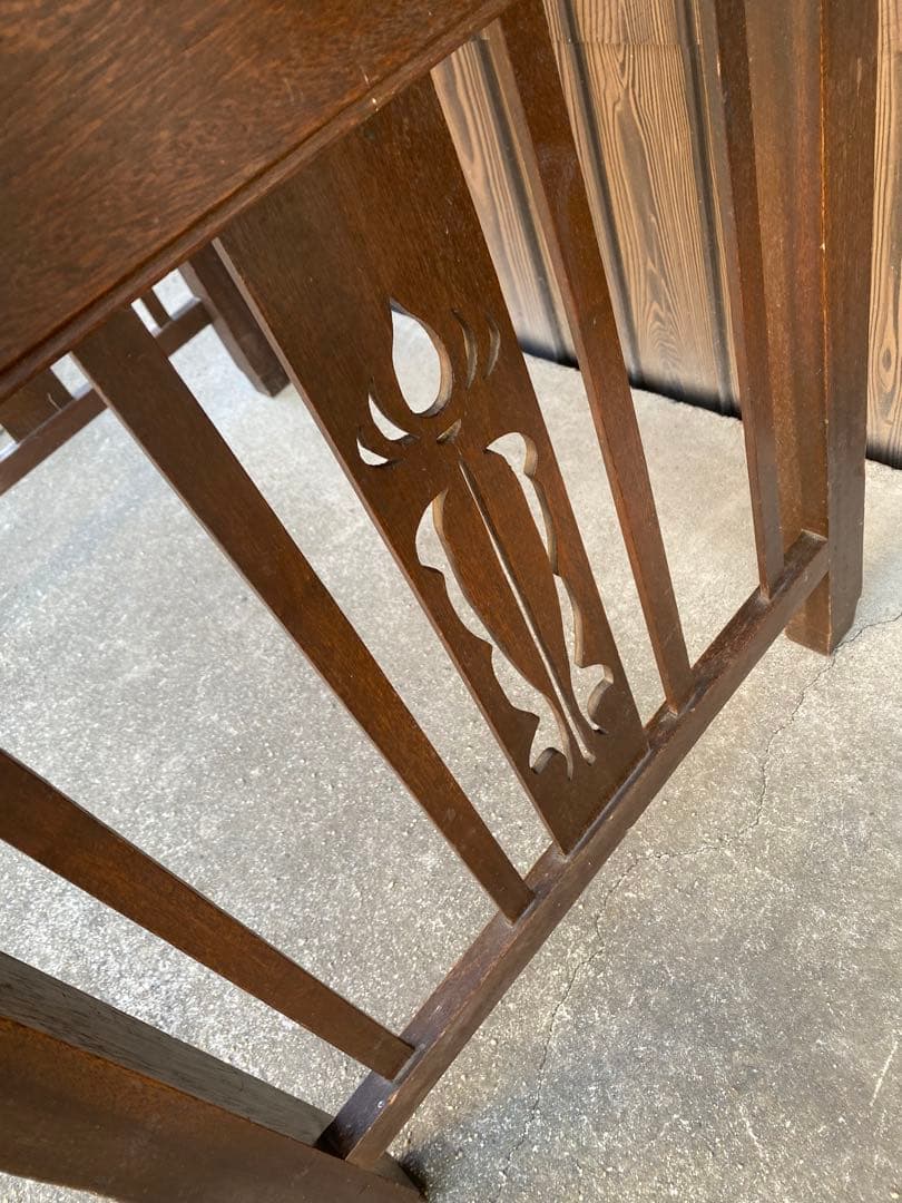 木製デスク　アンティーク　レトロ　古家具　引き出し　テーブル　古道具　平机