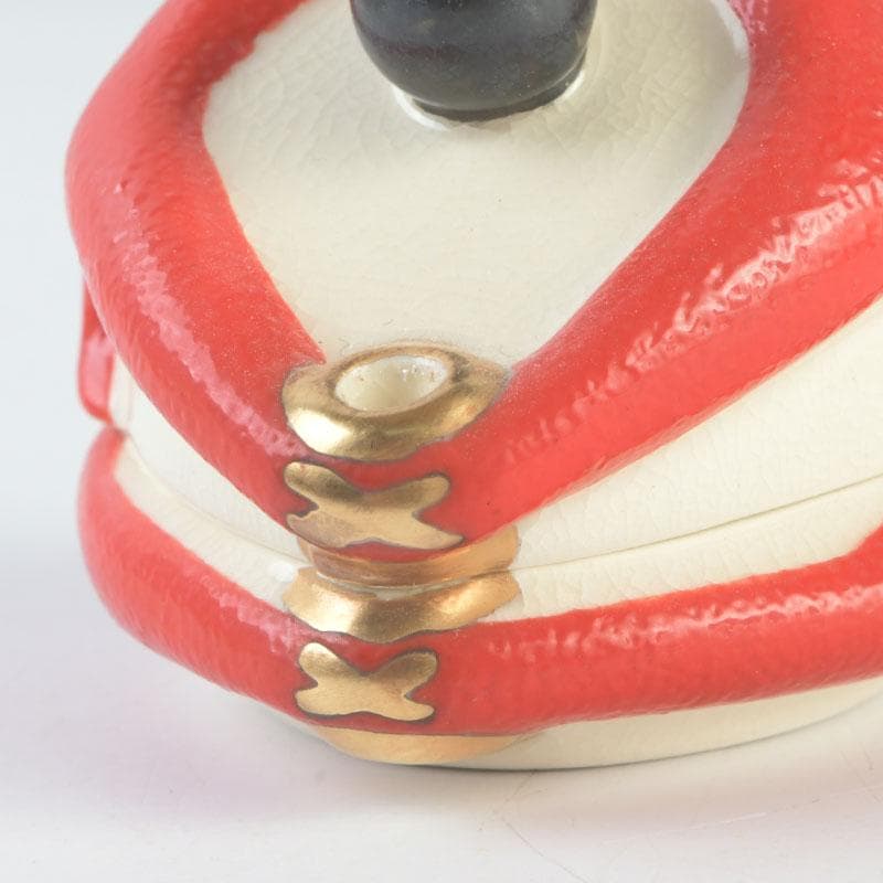 茶道具　萬古焼　加賀瑞山造　はじき猿　香合　共箱　V　9804