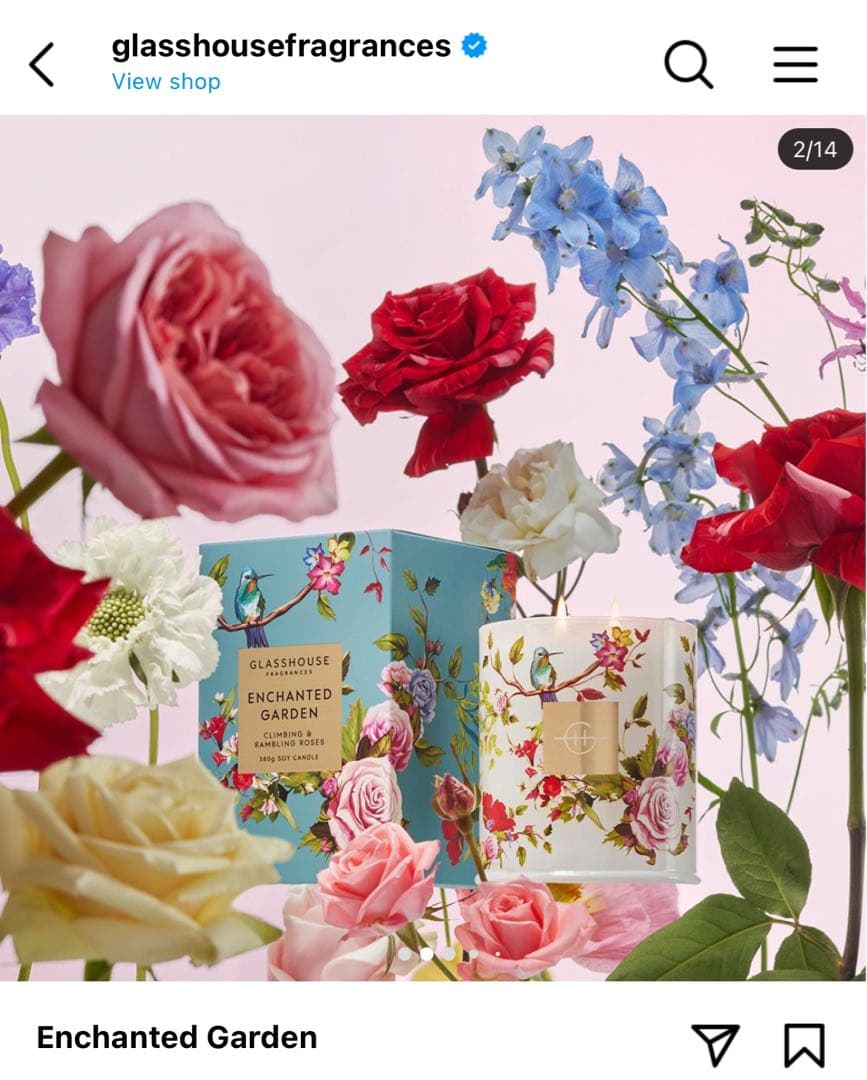 グラスハウス キャンドル 380g ENCHANTED GARDEN