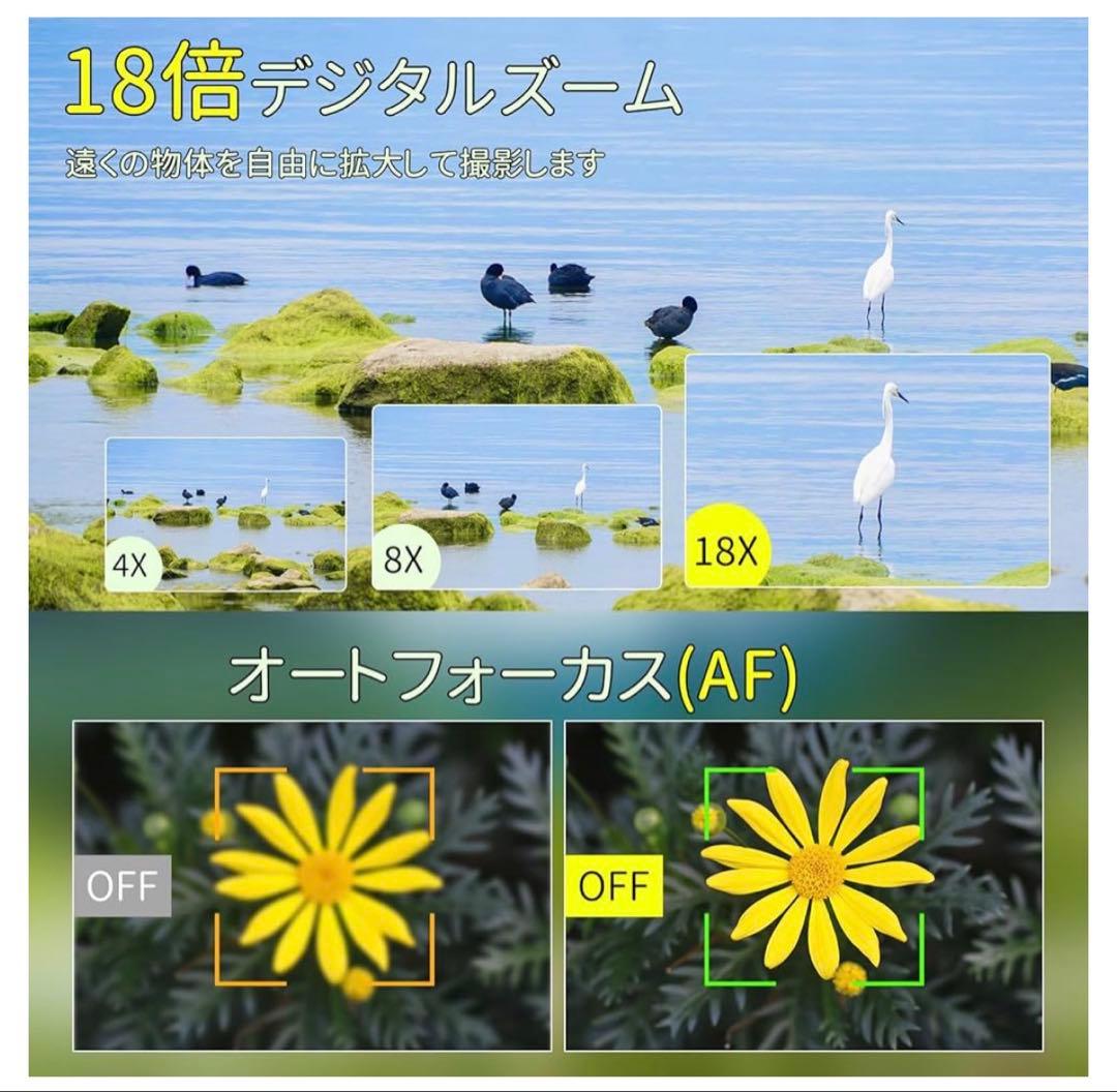 デジカメ デジタルズーム AFオートフォーカス Wi-Fi コンパクトカメラ