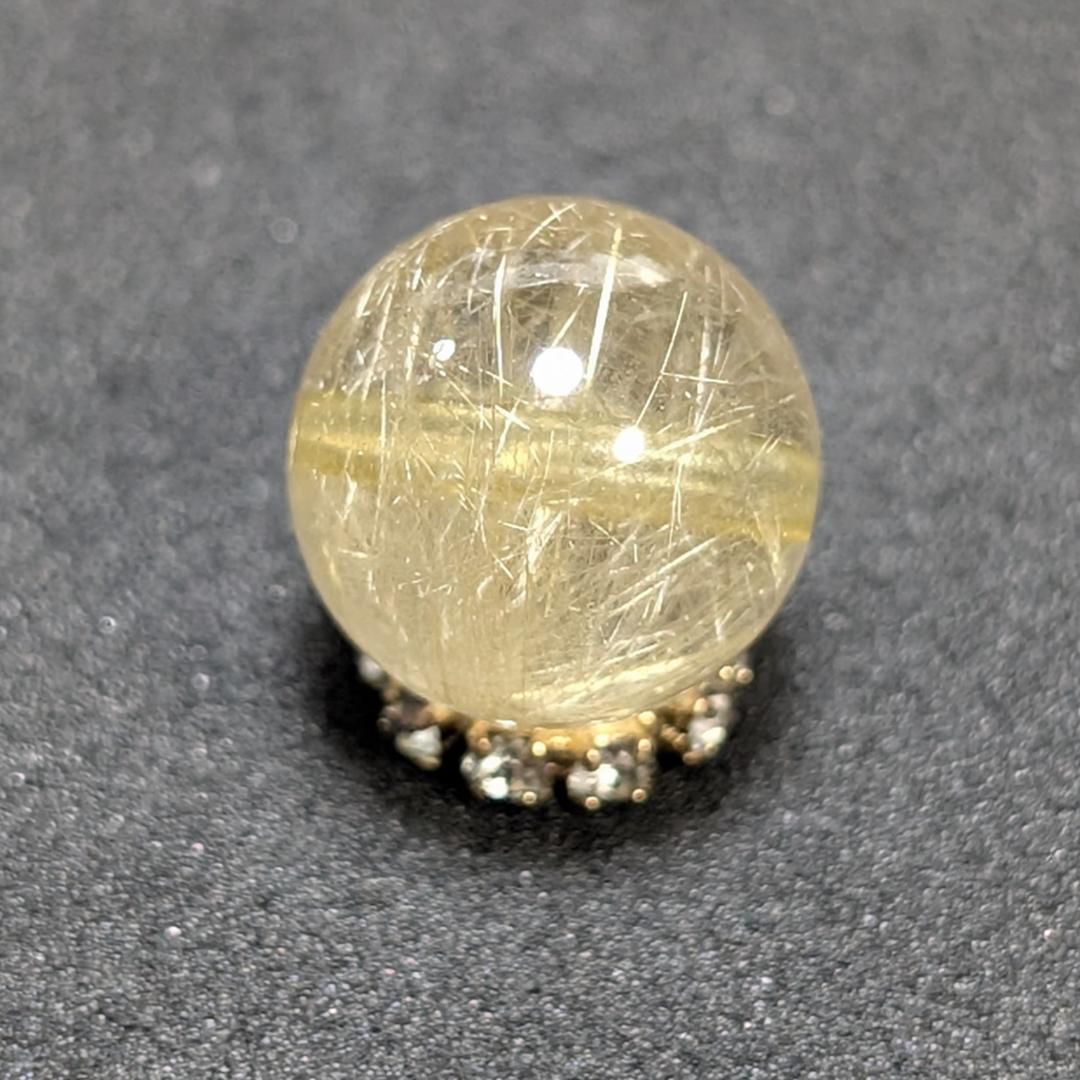 【繊細な金針がたくさん】 ゴールドルチルクォーツ 粒売り 10ミリ 水晶のお守り