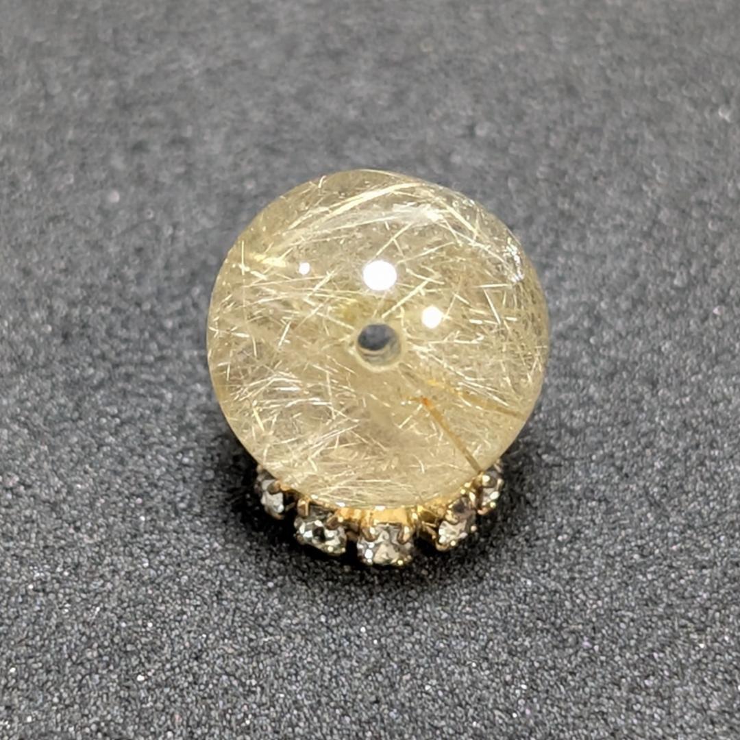 【繊細な金針がたくさん】 ゴールドルチルクォーツ 粒売り 10ミリ 水晶のお守り