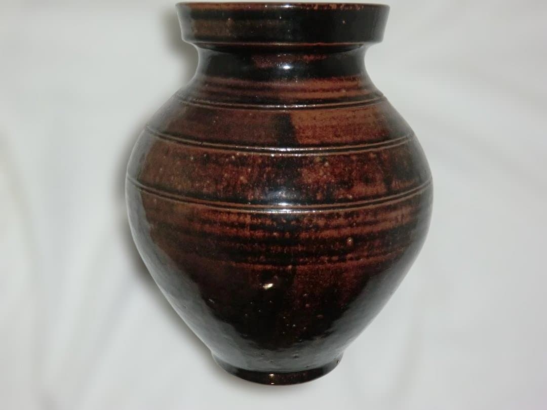 立杭焼　　市野弘之　　天目壺　　木箱入り