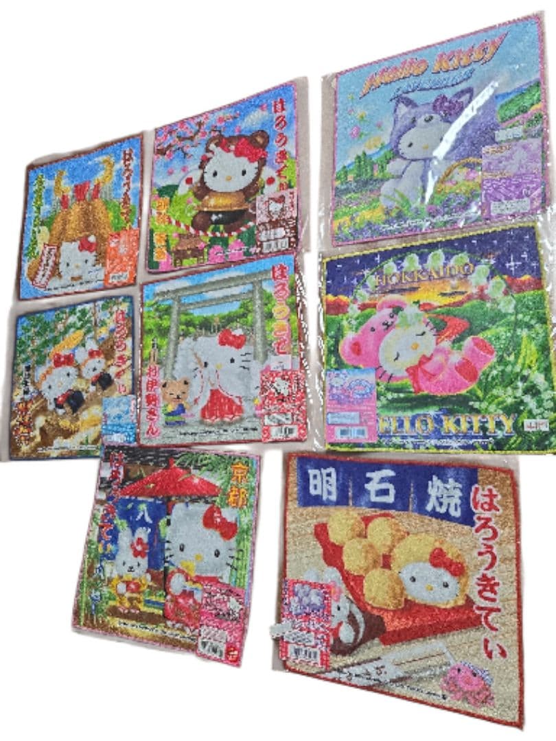 【昭和レトロ物】キティーご当地ハンカチオル６３枚まとめ売り