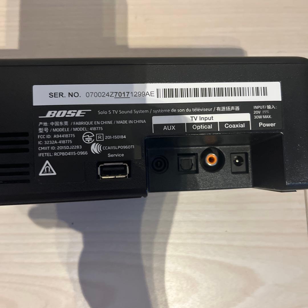 Bose solo5サウンドバー 本体 リモコン付き