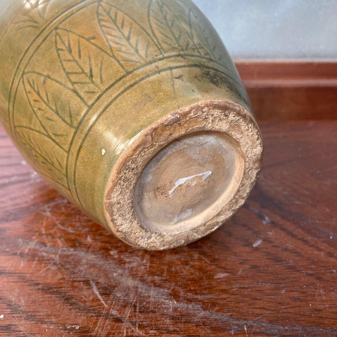 耀州窯青磁人物図花入 宋時代まとめて4点