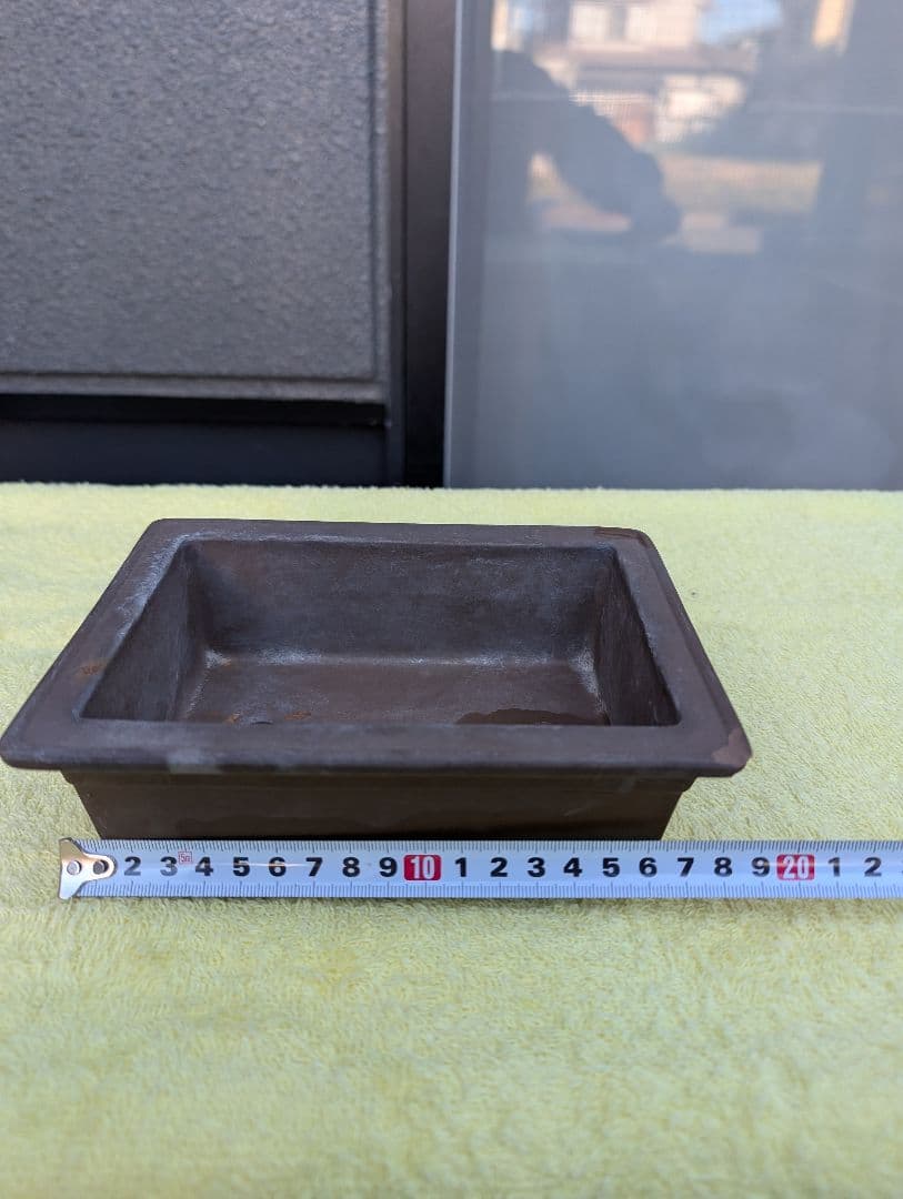 陶器製 盆栽鉢印あり 20cm x 15cm