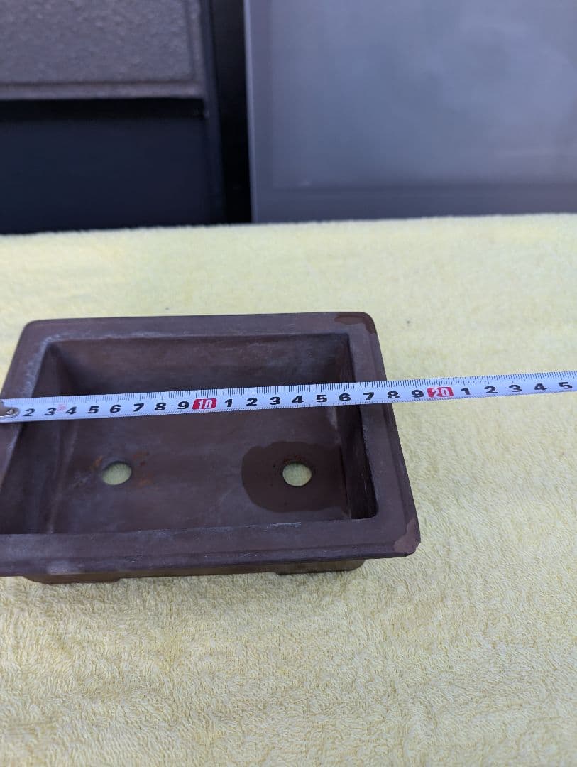 陶器製 盆栽鉢印あり 20cm x 15cm