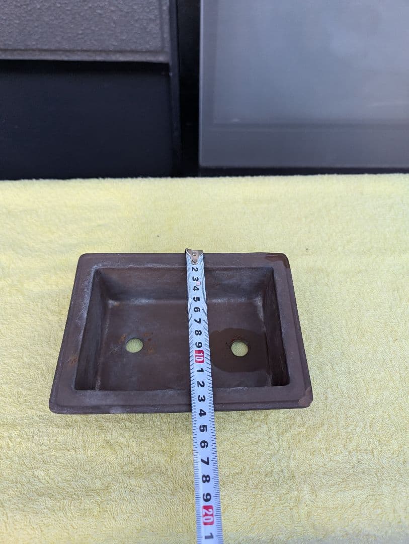 陶器製 盆栽鉢印あり 20cm x 15cm