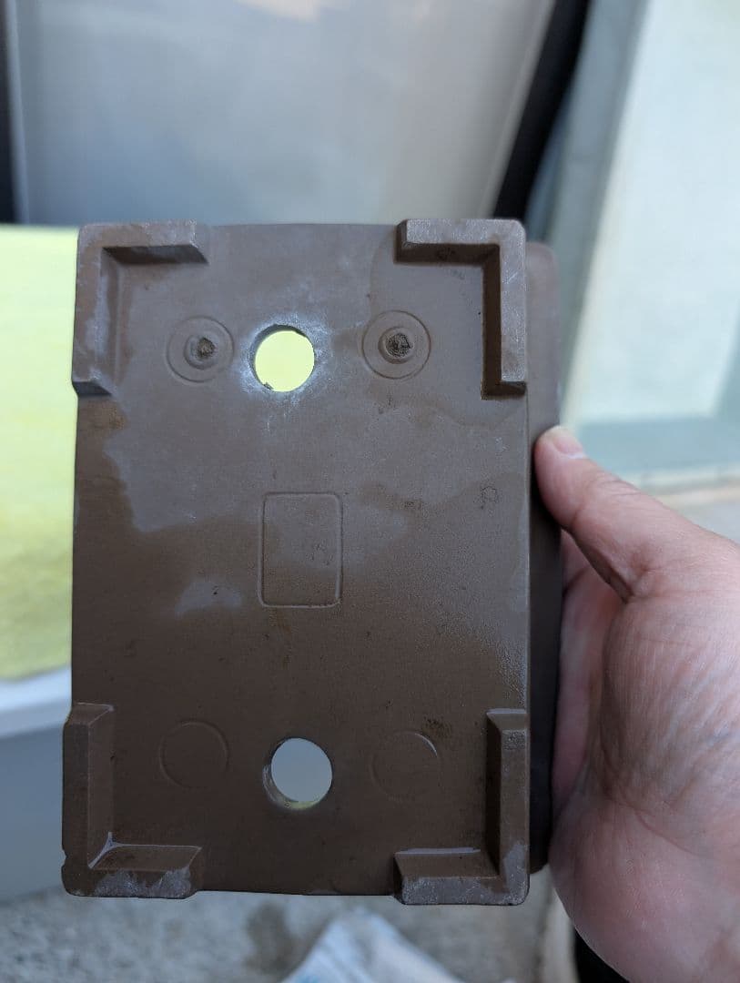 陶器製 盆栽鉢印あり 20cm x 15cm