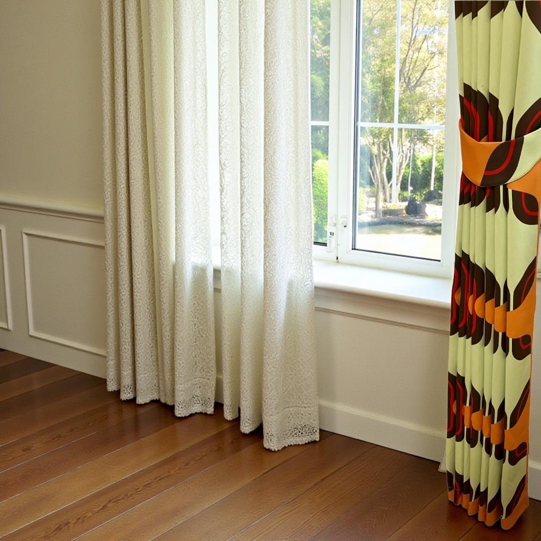 レトロポップ 60's 70's ドレープカーテン２枚セット新春特割20%OFF