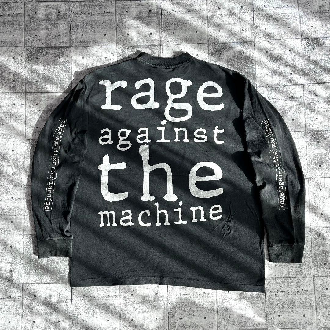 レイジアゲインストザマシーン 袖プリ ロンT XL フェードブラック