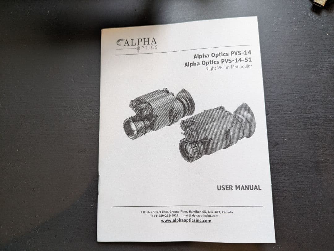 ALPHA OPTICS PVS-14 白管 実物 FOM2200 NVG