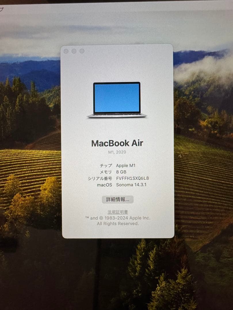 MacBook本体 Apple MacBook Air 2020 M1 8GB/512GB