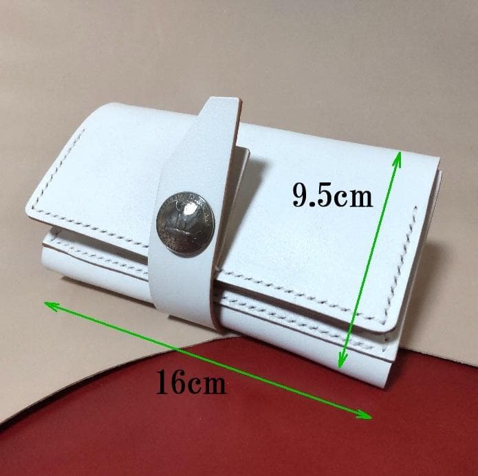 手巻きたばこ シャグポーチ二つ折り(ホワイト)コンチョ止 牛革【S-39】