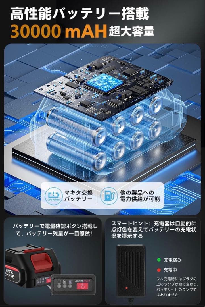 高圧洗浄機 22L折り畳みバケツ付き コードレス高圧洗浄機 充電式
